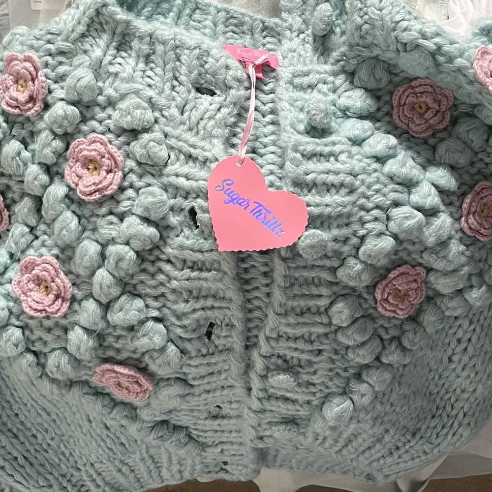 🍁🍂Sugar Thrillz Floral Cardigan🍁🍂LoveShackFancy Vibes! NWT! Size S! - Picture 9 of 9